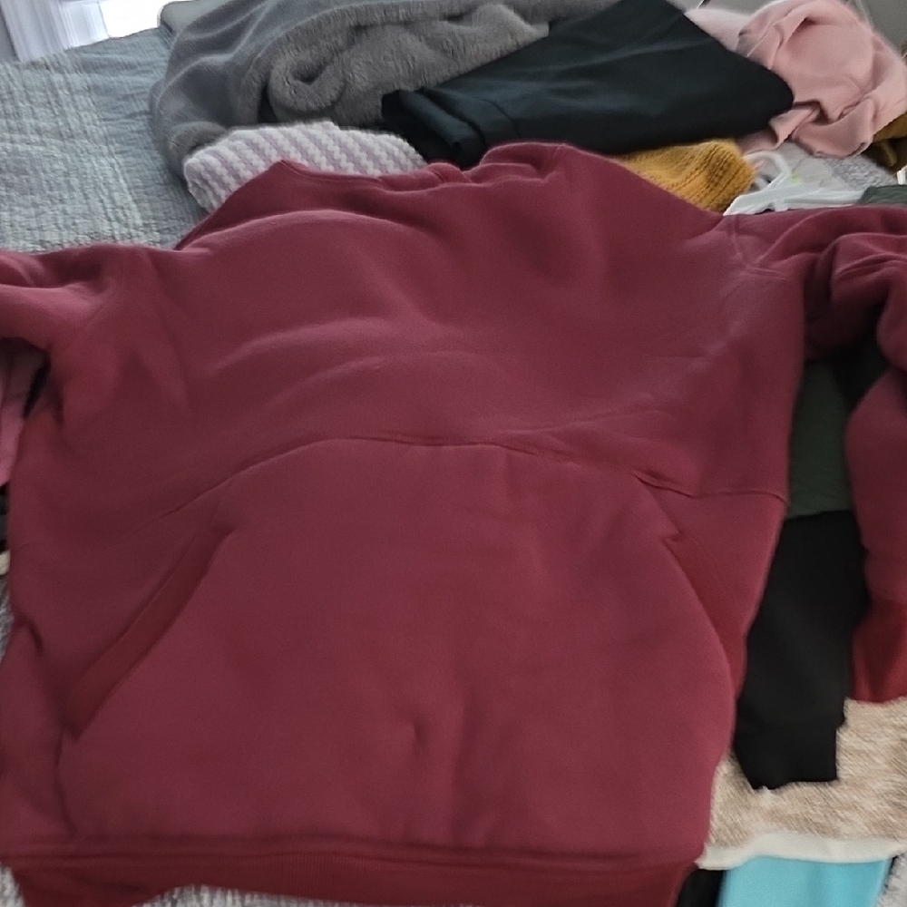 Athleta Maroon Cowl Neck Sweater